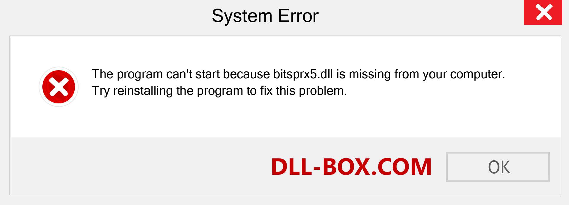  bitsprx5.dll file is missing?. Download for Windows 7, 8, 10 - Fix  bitsprx5 dll Missing Error on Windows, photos, images